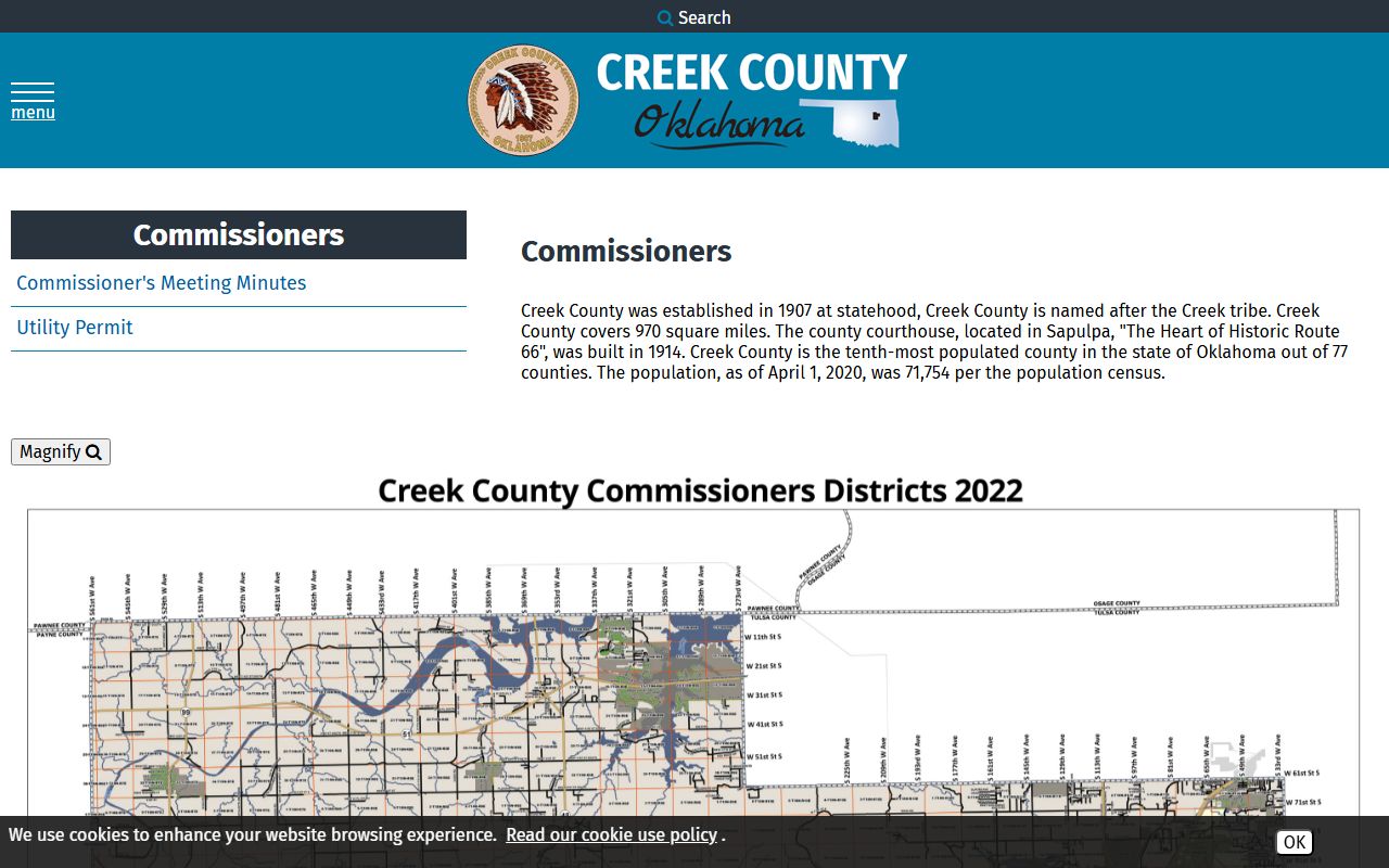 Creek County courthouse history tied to county court records