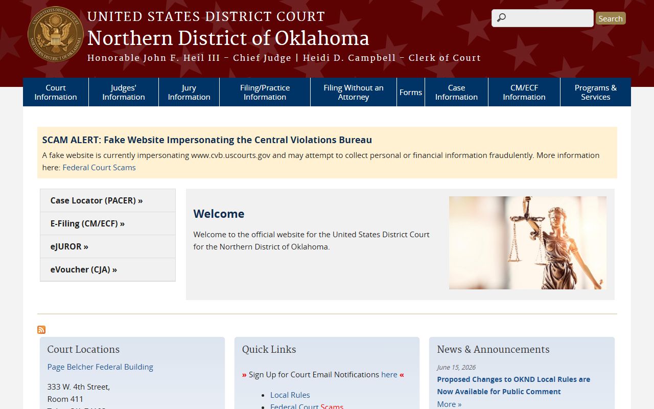 Creek County divorce records Northern District of Oklahoma federal court